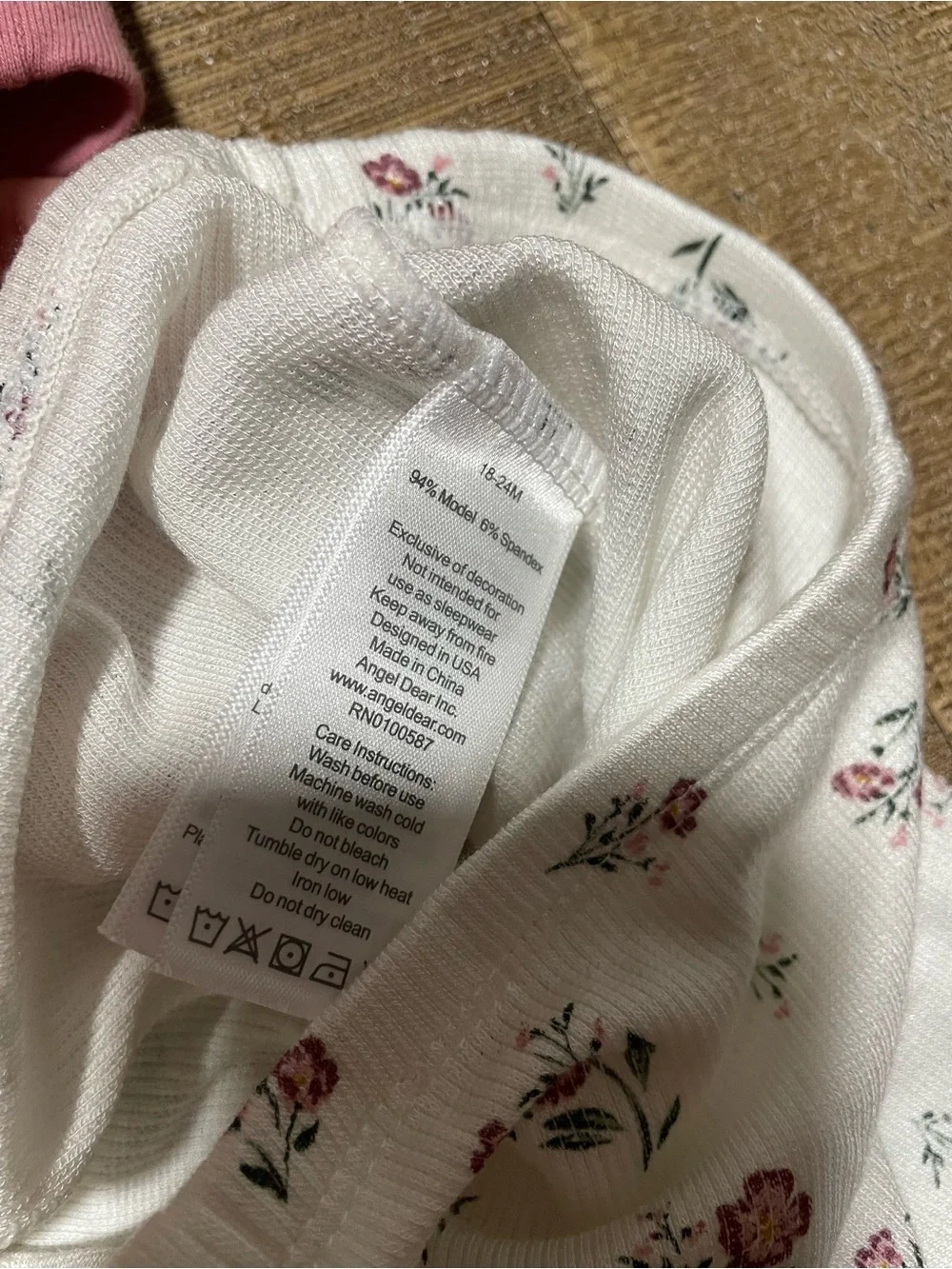 Angel Dear Blush Pink Ruffle Sweatshirt & Floral Leggings Set NEW